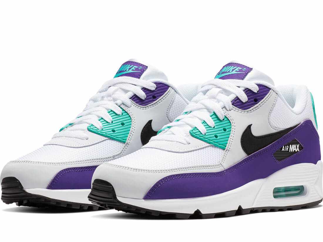 nike air max 90 purple and white